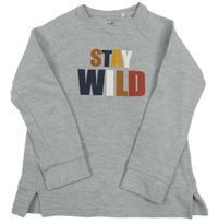 Šedá žebrovaná mikina s nápisem Topolino