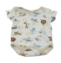 Bílo-béžové body se zvířátky 