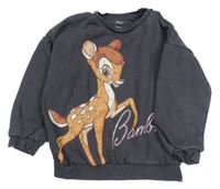Šedá oversize mikina s Bambim Disney 