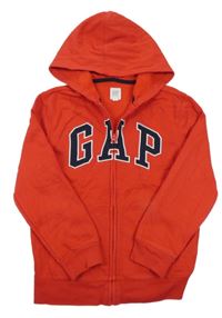 Červená propínací mikina s logem a kapucí GAP