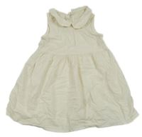 Smetanové krepové šaty s límečkem H&M