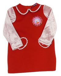 Kostým - Červeno-světlerůžové šaty - Peppa Pig 