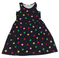 Tmavomodro-barevné puntíkaté šaty H&M