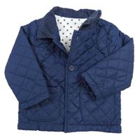 Tmavomodrá prošívaná šusťáková zteplená bunda s límečkem St. Bernard