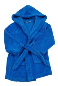 Modrý plyšový župan s kapucí early days