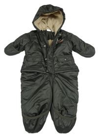 Tmavošedá šusťáková zimní kombinéza s losem a kapucí impidimpi