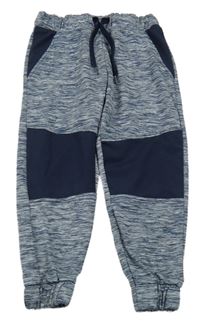 Tmavomodro-bílé melírované sportovní tepláky Topolino