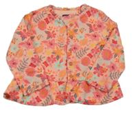 Korálová jarní bunda s květy a větvičkami a medvídky SeRGeNT MaJoR 