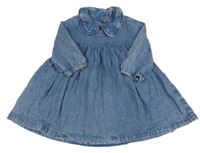 Nové - modré plísňové riflové šaty s límečkem St. Bernard