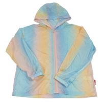 Duhová šusťáková lehká bunda s kapucí