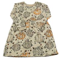 Béžové vzorované teplákové šaty s dýněmi Nutmeg