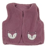 Starofialové huňaté podšité bolérko s liškami St. Bernard