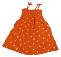 Tmavooranžové vzorované melírované letní šaty OKaïdi