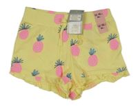 Nové - žluté kraťasy s ananasy a volánky PRIMARK