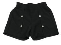 Černé kraťasy s gombíky SHEIN