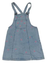 Světlemodré riflové šaty s kytičkami a kapsou C&A