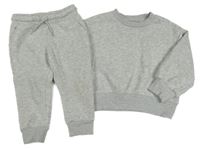 2Set - Šedá melírovaná mikina s autíčkem + tepláky Matalan