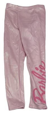 Světlerůžové metalické zateplené legíny - Barbie Primark