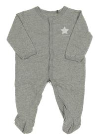 Šedý melírovaný overal s hvězdičkou belly button