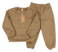 Nové - 2Set - Hnědá teplá mikina s nášivkou + tepláky Cozy Pixies