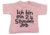 Růžové tričko s nápisy 