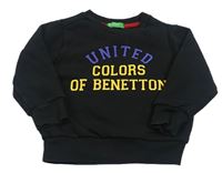 Černá mikina s nápisem Benetton