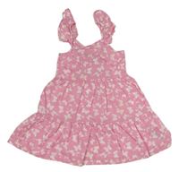 Růžové lehké šaty s motýly Primark