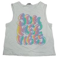 Bílý crop top s nápisem