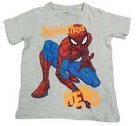 Světlešedé melírované tričko se Spidermanem Name it