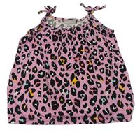 Růžový top s leopardím vzorem Matalan