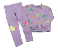 2set - Lila mikina s ovocem + legíny M&S