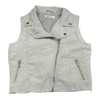 Šedá semišová podšitá crop vesta - křivák H&M
