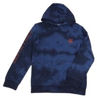 Tmavomodrá batikovaná mikina se sluchátky a kapucí zn. Nutmeg