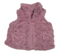 Starorůžová kožešinová podšitá vesta