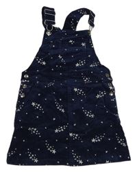 Tmavomodré manšestrové laclové šaty s hvězdami Joules