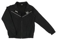 Černá šusťáková sportovní bunda s potiskem Puma