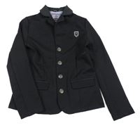 Černé jezdecké sako s nášivkou Fouganza