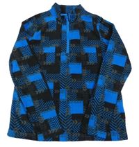 Modro-černá vzorovaná fleecová funkční mikina Crivit