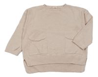 Světlerůžový melírovaný svetr s kapsami Zara