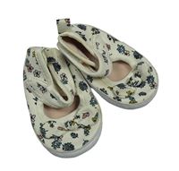 Krémové květované capáčky s mašlí vel. 17/18