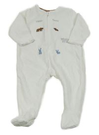 Bílý vzorovaný sametový overal se zvířaty Obaibi