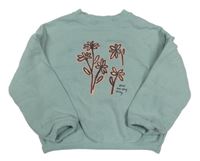 Zelenošedá mikina s květinami John Lewis