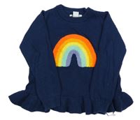 Tmavomodrý svetr s duhou Primark