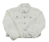 Bílá riflová crop bunda Next