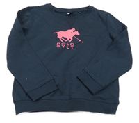 Tmavomodrá mikina s koněm