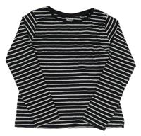 Černo-bílo-stříbrné pruhované triko M&Co.