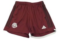 Vínové sportovní funkční kraťasy s výšivkou Adidas