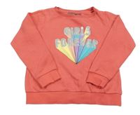 Jahodová mikina s nápisem Alive