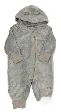 Šedá chlupatá kombinéza s kapucí Staccato