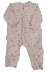 Světlerůžový květovaný overal